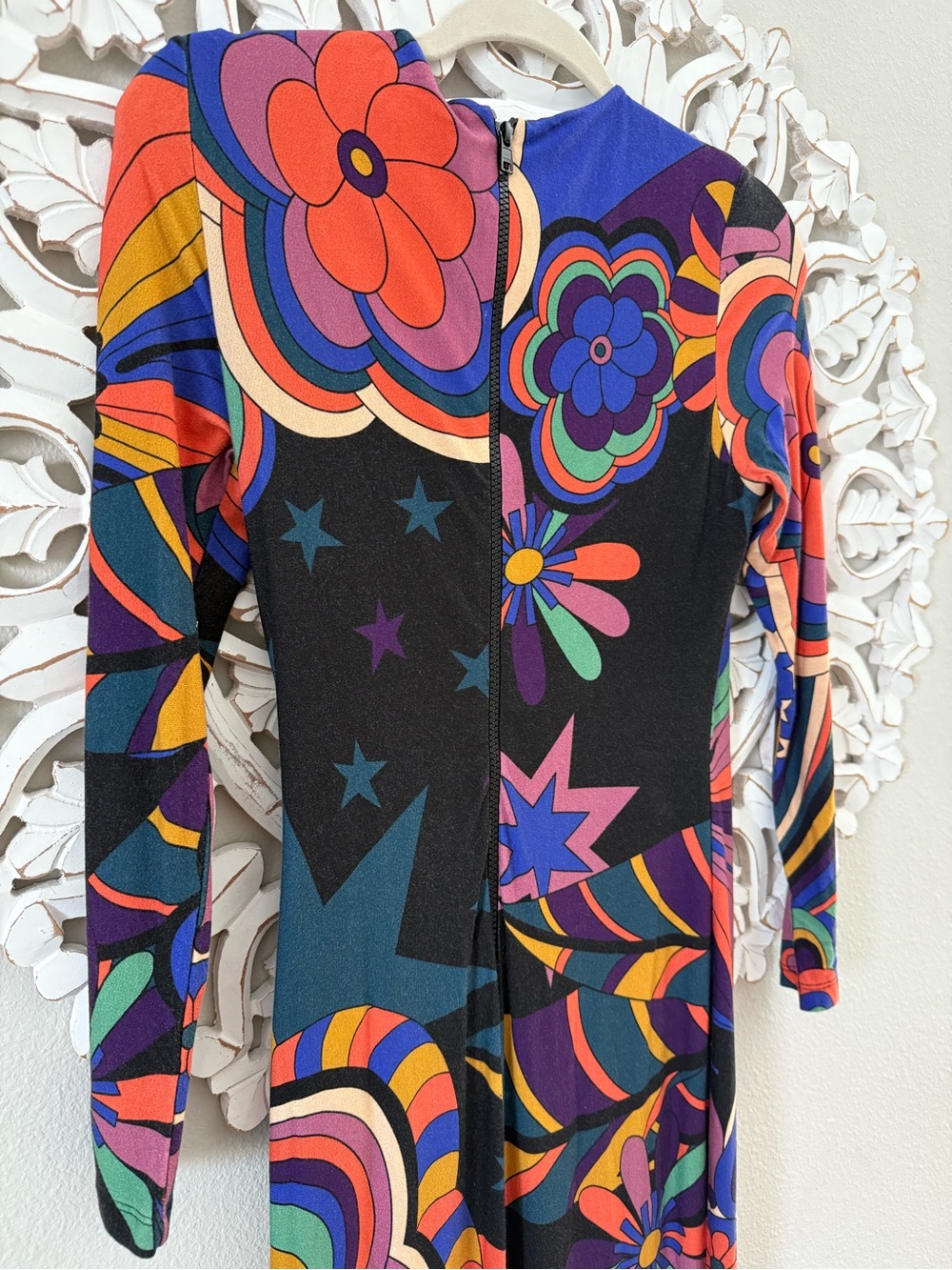 Farm Rio 70s Vibe Midi Dress Vibrant Multicolor Floral Pattern - Picture 7 of 7